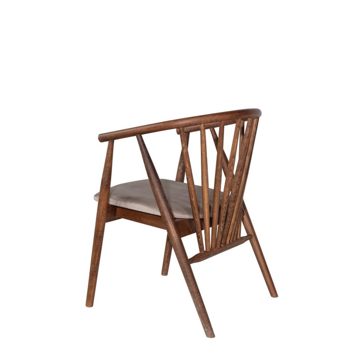 Hanah Home Albero48 Silla de Madera de Haya, Nogal y Beige, 55x77x47 cm